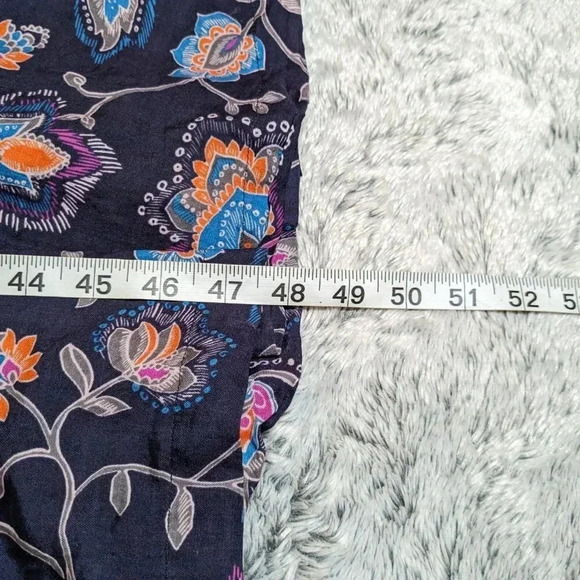 XiRENA Blue Dress Floral Pockets Midi Everr Long Sleeve Collared Small - Picture 12 of 12